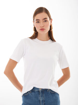 Anais Beyaz Basic T-shirt