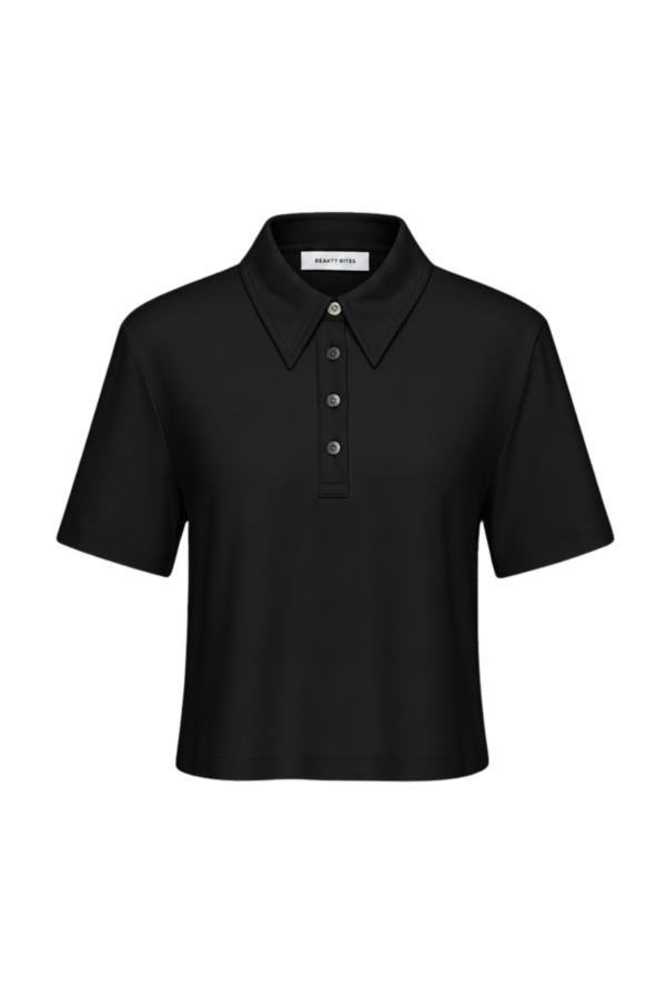 Marie Siyah Polo Yaka Tshirt