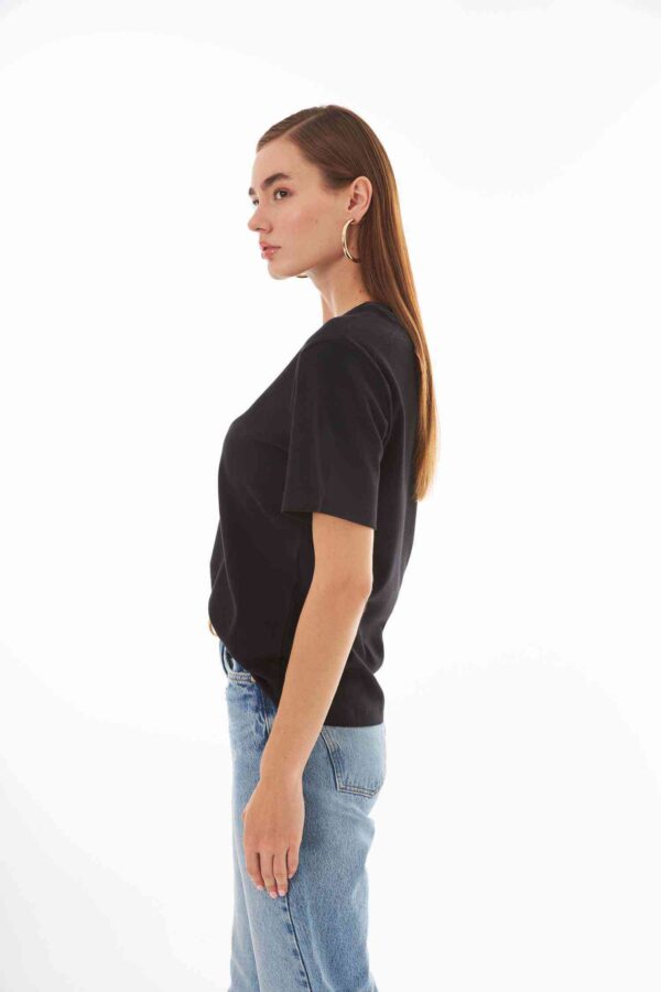 Anais Siyah Basic T-shirt
