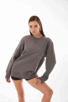Valerie Gri Kişiselleştirilmiş Oversize Sweatshirt