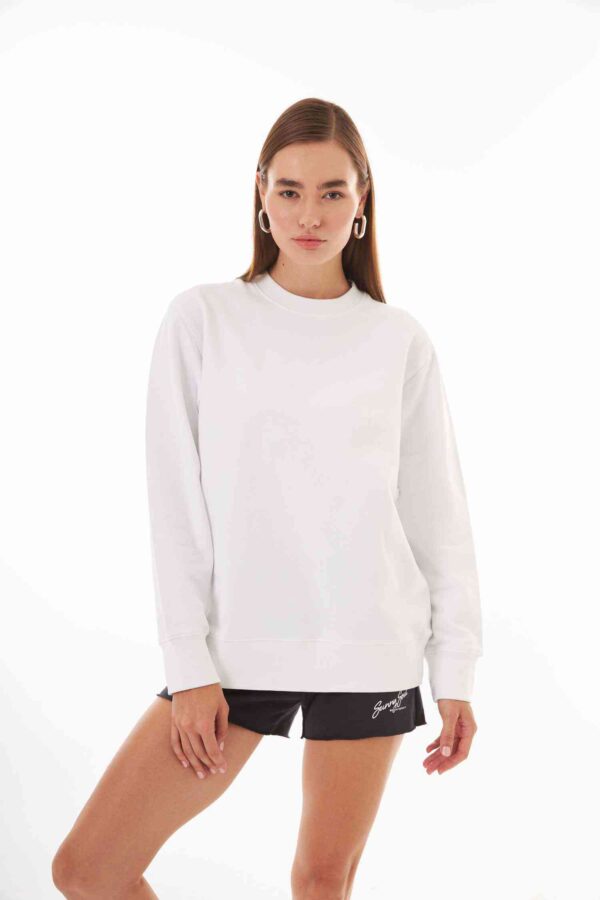 Valerie Beyaz Oversize Sweatshirt