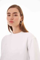 Valerie Beyaz Oversize Sweatshirt