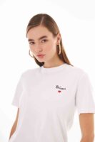 Anais Beyaz Kişiselleştirilmiş Basic T-shirt