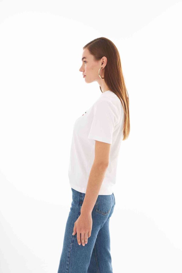 Anais Beyaz Kişiselleştirilmiş Basic T-shirt
