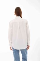 Amelie Beyaz Kişiselleştirilmiş Oversize Gömlek