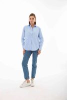 Amelie Mavi Kişiselleştirilmiş Oversize Gömlek