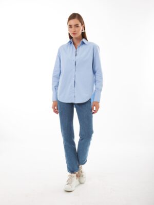 Amelie Mavi Oversize Gömlek