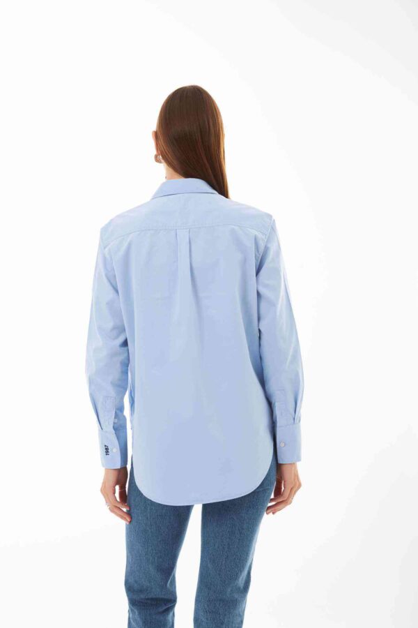 Amelie Mavi Kişiselleştirilmiş Oversize Gömlek