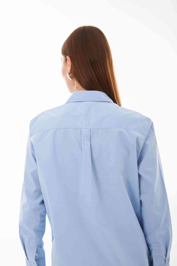 Amelie Mavi Kişiselleştirilmiş Oversize Gömlek