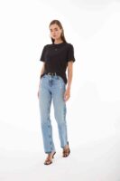 Anais Siyah Kişiselleştirilmiş Basic T-shirt