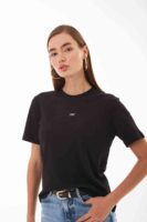 Anais Siyah Kişiselleştirilmiş Basic T-shirt