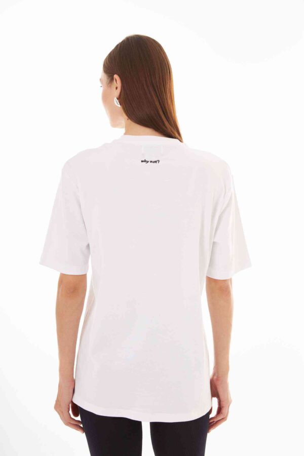 Zoe Beyaz Kişiselleştirilmiş Boyfriend T-shirt