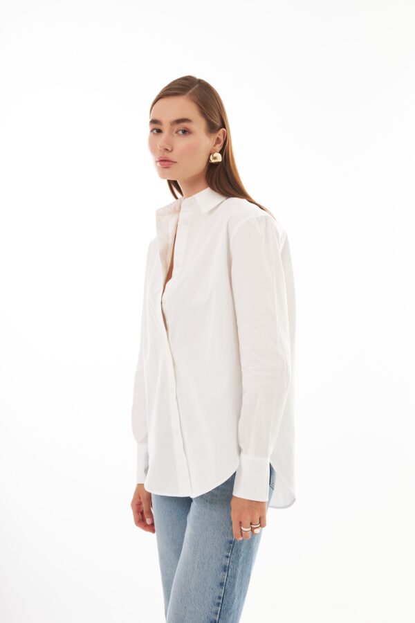 Amelie Beyaz Oversize Gömlek