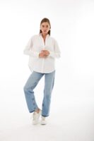 Amelie Beyaz Oversize Gömlek