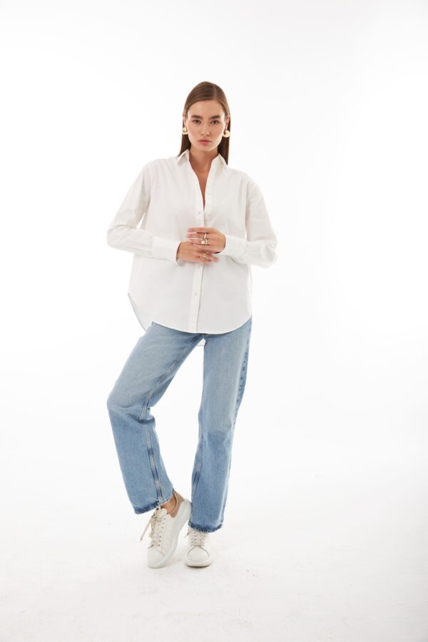 Amelie Beyaz Oversize Gömlek