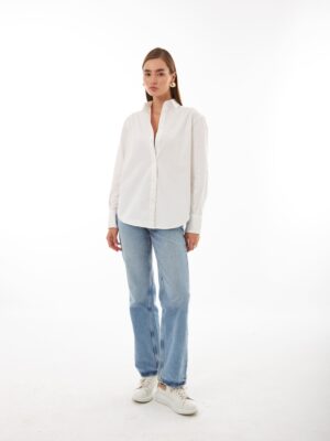 Amelie Beyaz Oversize Gömlek