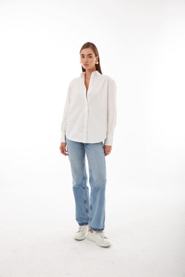 Amelie Beyaz Oversize Gömlek
