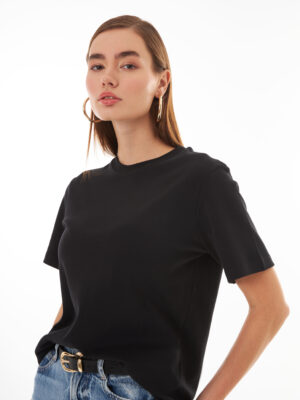 Anais Siyah Basic T-shirt