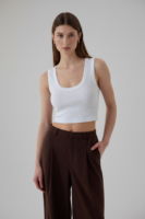 Belle Beyaz Crop Top