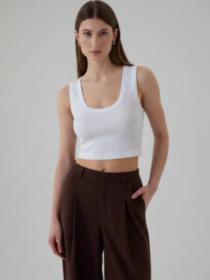 Belle Beyaz Crop Top