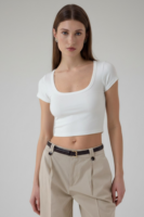 Remi Beyaz Crop Top