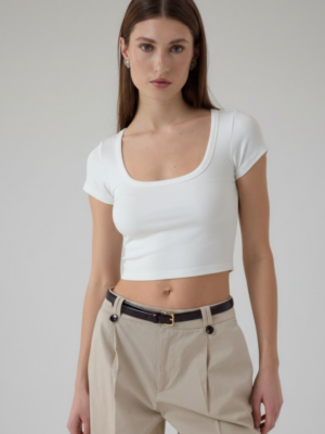 Remi Beyaz Crop Top