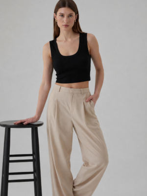 Belle Siyah Crop Top