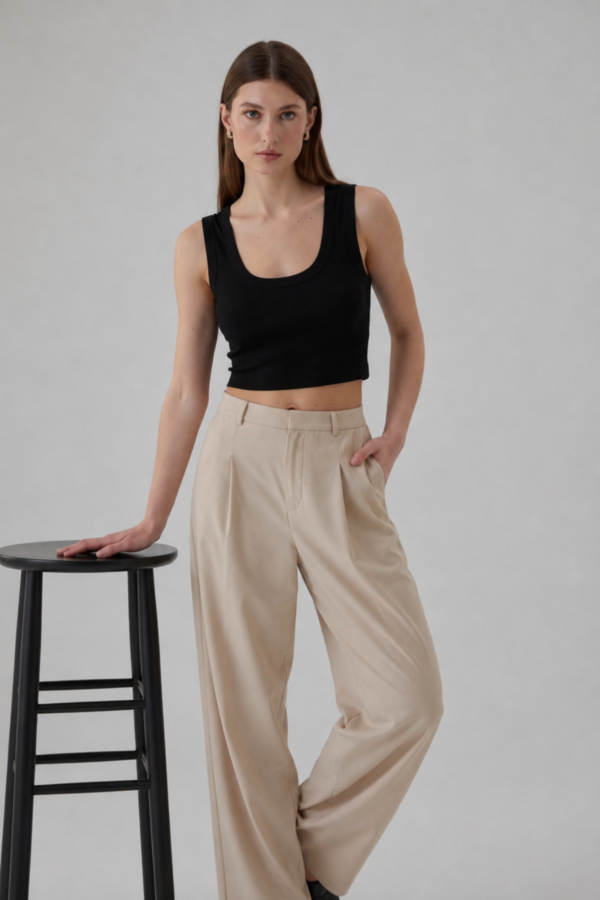 Belle Siyah Crop Top
