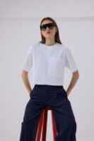 Berthe Crop Cepli Boyfriend Beyaz Tshirt