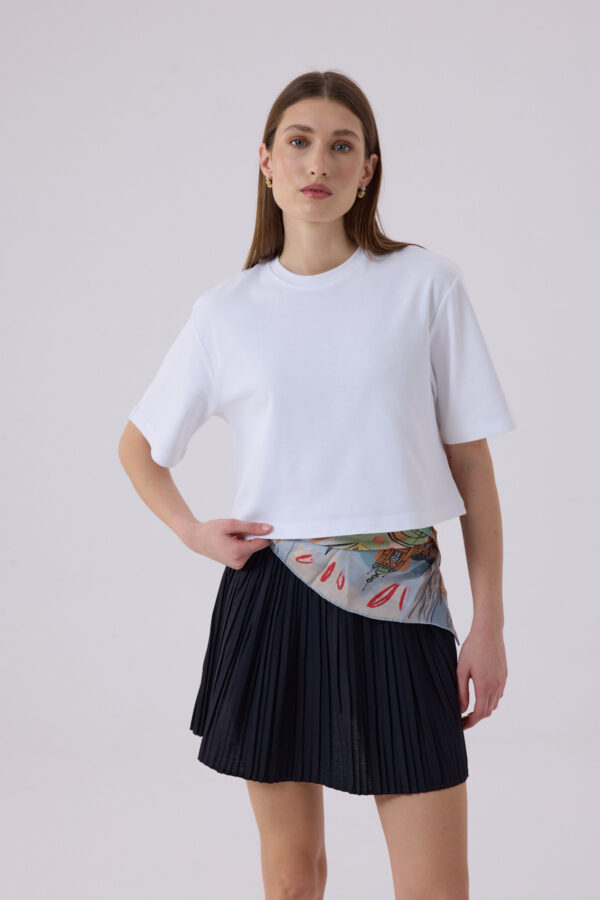 Berthe Crop Boyfriend Beyaz Tshirt