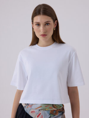Berthe Crop Boyfriend Beyaz Tshirt