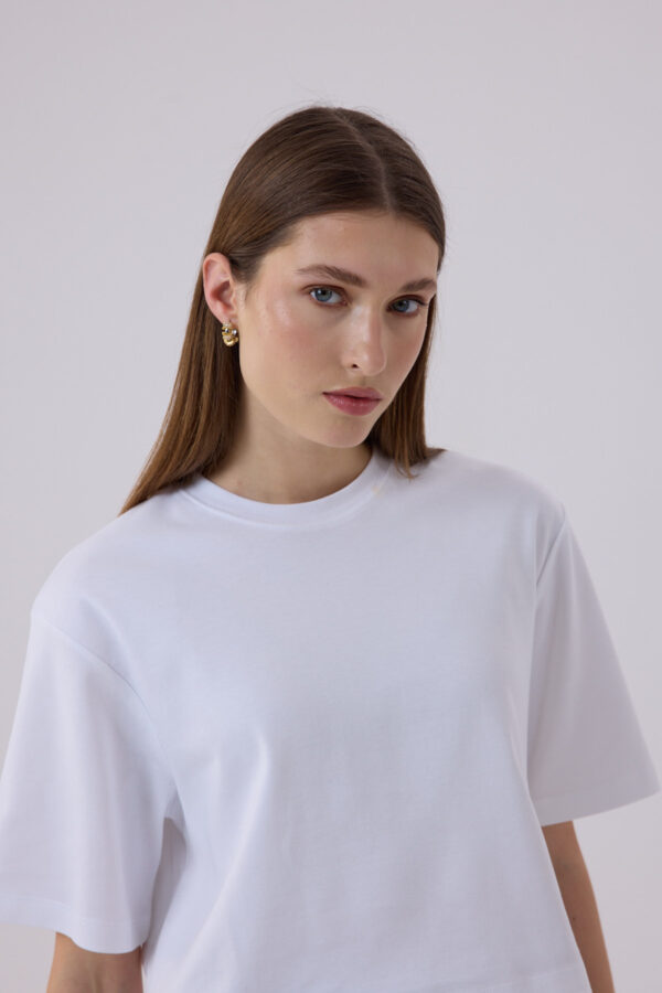 Berthe Crop Boyfriend Beyaz Tshirt