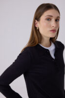 Clara Siyah Polo Yaka Triko