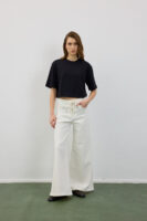 Berthe Crop Boyfriend Siyah Tshirt