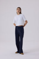 Berthe Crop Cepli Boyfriend Beyaz Tshirt