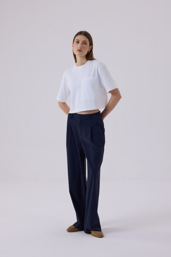 Berthe Crop Cepli Boyfriend Beyaz Tshirt