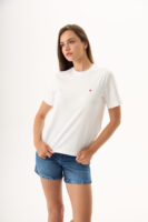 Kalpli Anais Beyaz Basic Tshirt