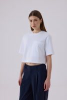 Berthe Crop Cepli Boyfriend Beyaz Tshirt