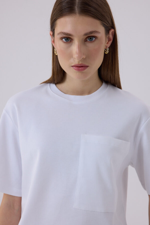 Berthe Crop Cepli Boyfriend Beyaz Tshirt