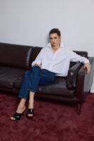 Amelie Oversize Crop Beyaz Gömlek