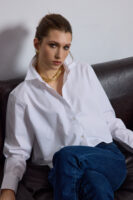 Amelie Oversize Crop Beyaz Gömlek