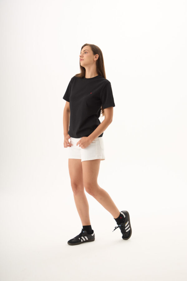 Kalpli Anais Siyah Basic Tshirt
