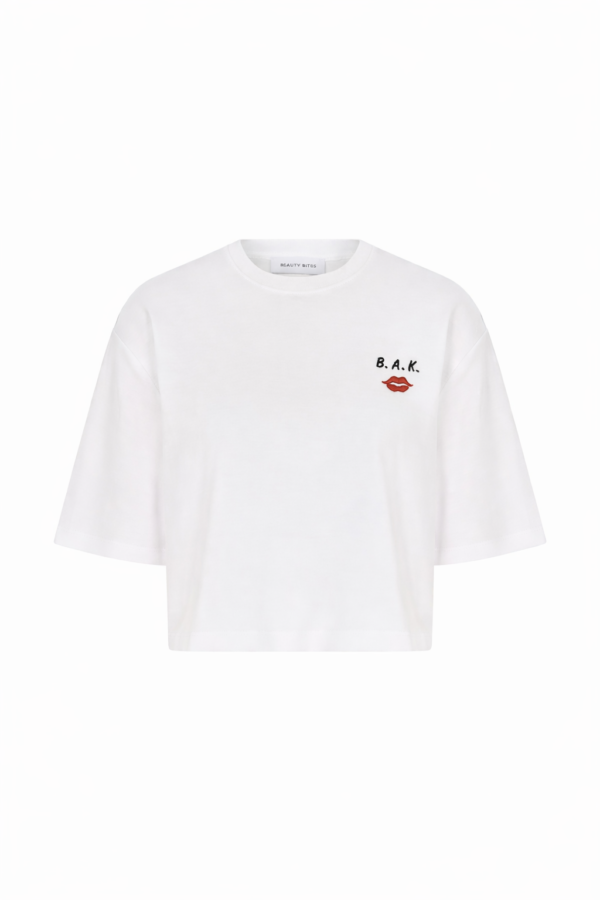 Berthe Crop Boyfriend Kişiselleştirilmiş  Beyaz Tshirt