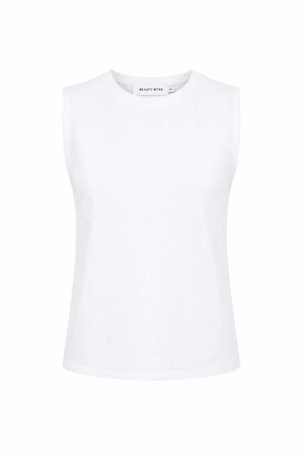 Lilou Beyaz Kolsuz Tshirt