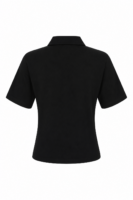 Marie Siyah Polo Yaka Kalp Detaylı Tshirt