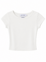 Coralie Beyaz Crop Top