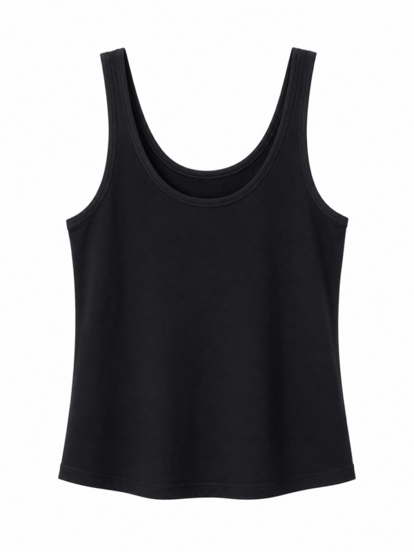İla Siyah Askılı Tshirt