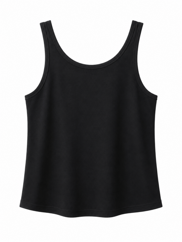 İla Siyah Askılı Tshirt