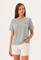 Anais Gri Melanj Kalp Detaylı Tshirt
