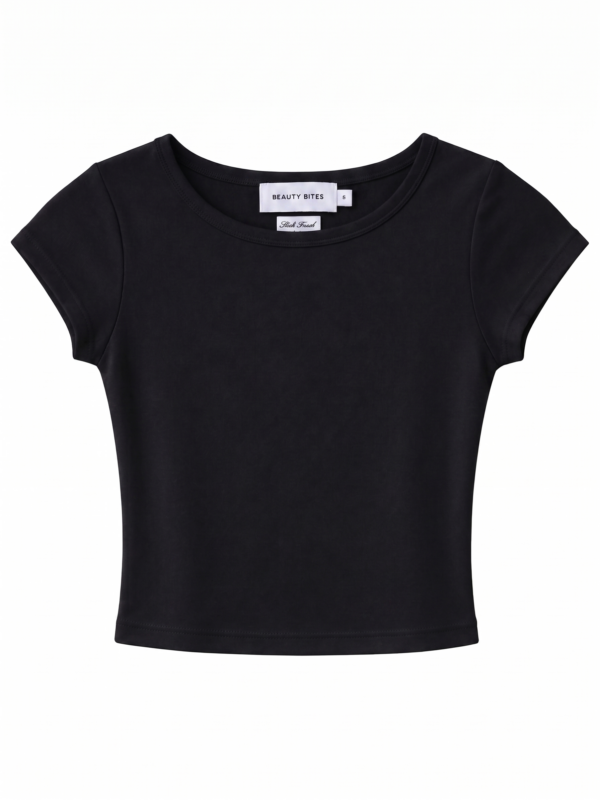 Coralie Siyah Crop Top
